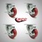 Service Caster 3.5 Inch SS Red Polyurethane Swivel Top Plate Caster Set with Brake SCC SCC-SS20S3514-PPUB-RED-TLB-4 - alternate 1